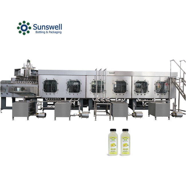 High Speed Fruit Juice Filling Machine Sanitizer Rinsing Fruit Chunk Peristaltic Weighting Bottling Sealing Monoblock