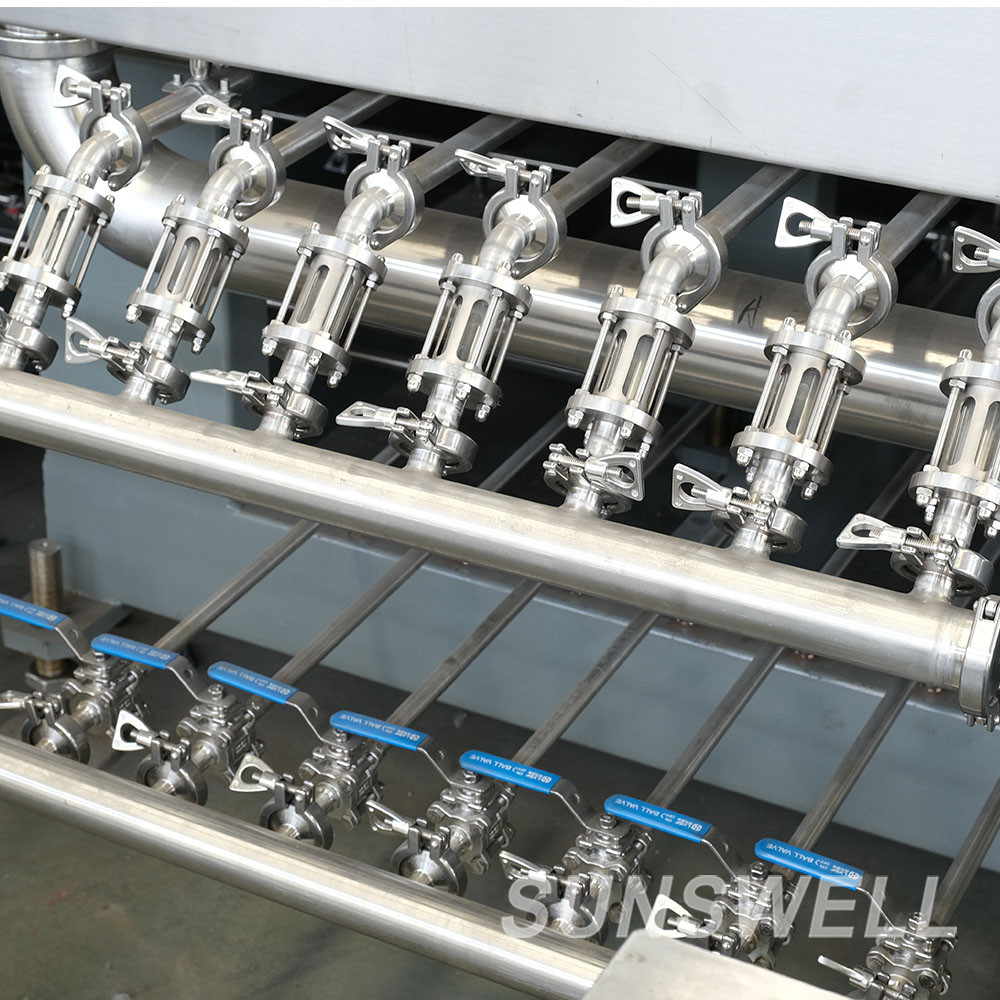 High Speed Fruit Juice Filling Machine Sanitizer Rinsing Fruit Chunk Peristaltic Weighting Bottling Sealing Monoblock